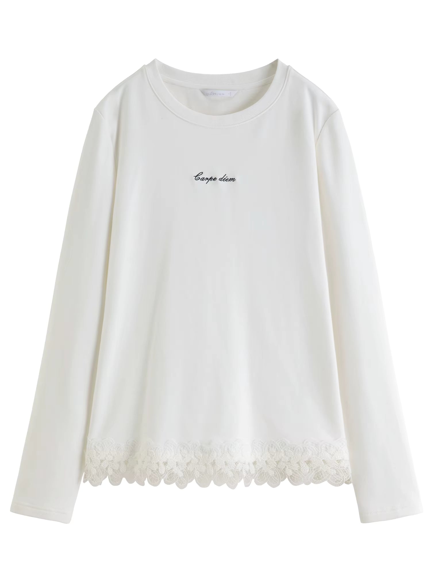 Letter Embroidery T-Shirt Women 2025 Autumn Winter Vintage American Style Long Sleeve Top Casual Streetwear Basic Tee