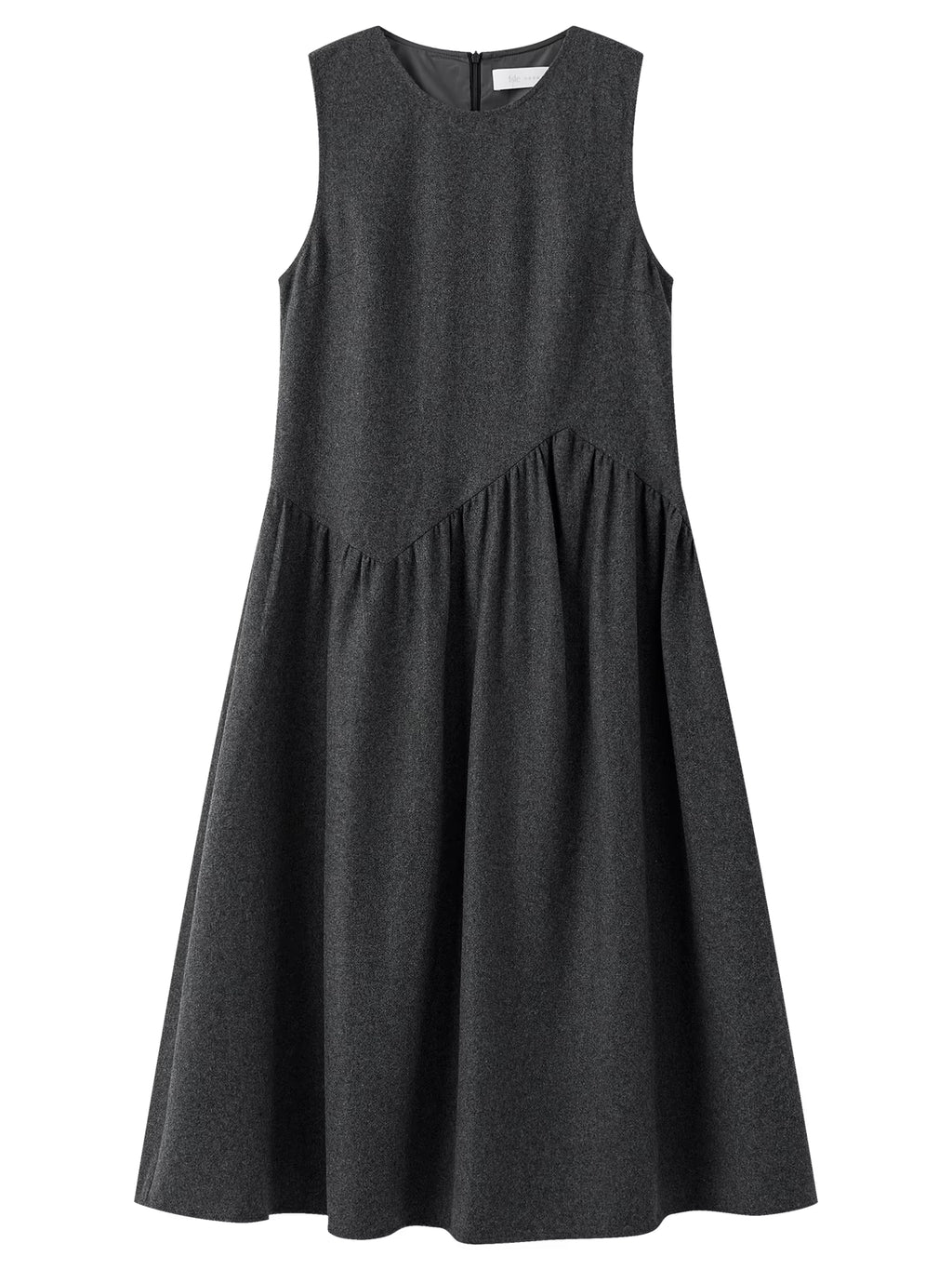 Gray Wool Sleeveless Dress Women's Winter 2025 New A-line Skirt Vest Long Dresses Unisex Ins French Style Elegant