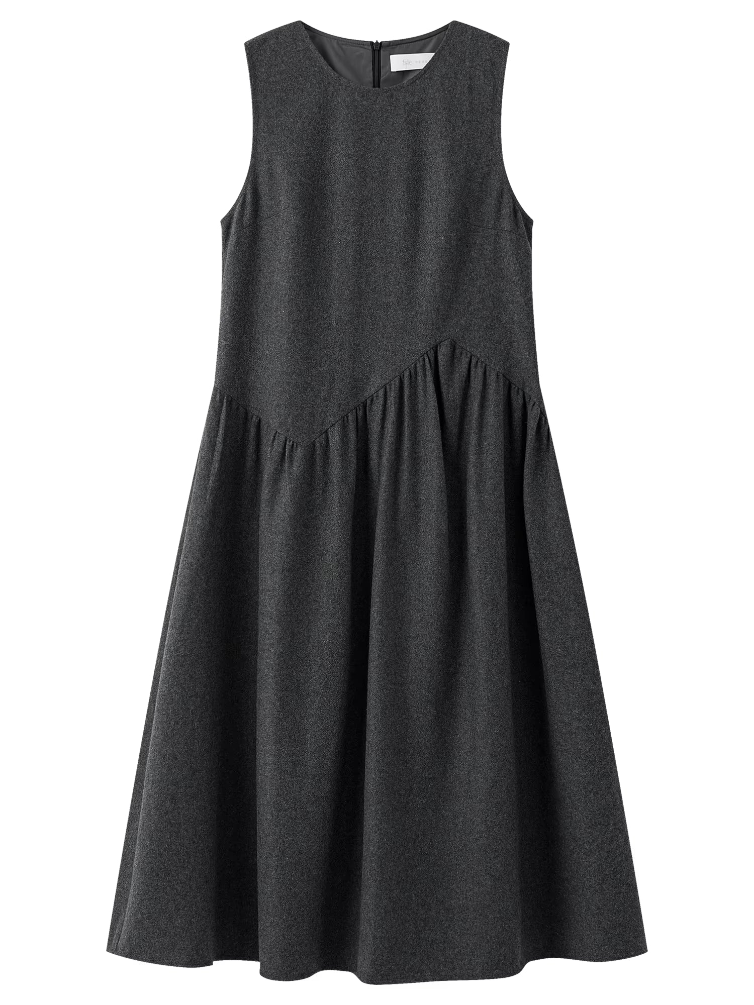 Gray Wool Sleeveless Dress Women's Winter 2025 New A-line Skirt Vest Long Dresses Unisex Ins French Style Elegant