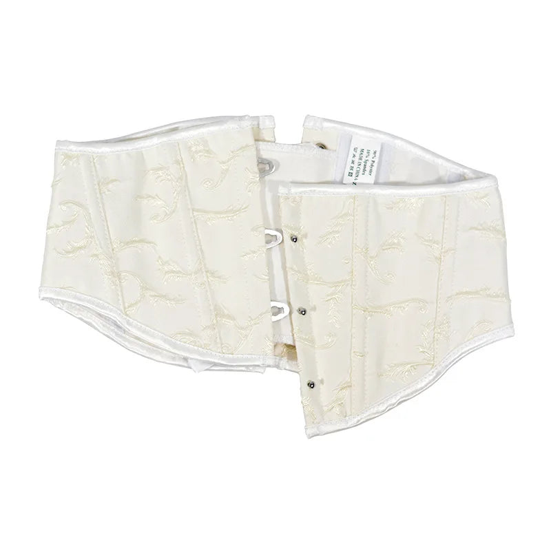 Women Vintage Oil Paiting Abdomen Corset Short  Lace Up BustiersUnderbust Slimm Waist Girdle 16cm Shaper Tops Outwear For Dress