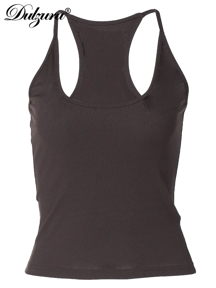 Dulzura Ribbed Crop Top Vest Camisole Solid 2024 Summer Women Party Club Y2K Clothes Streetwear Birthday Wholesale Drop Shipping