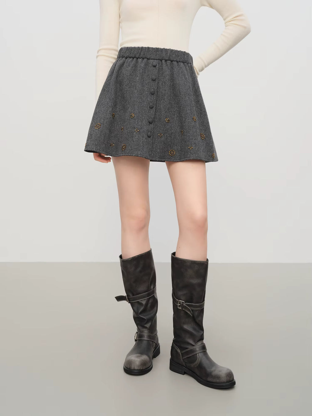 【Premium Series】Wool Embroidery Patchwork Tweed Coat Women 2025 Winter New Jacket Turn Down Collar