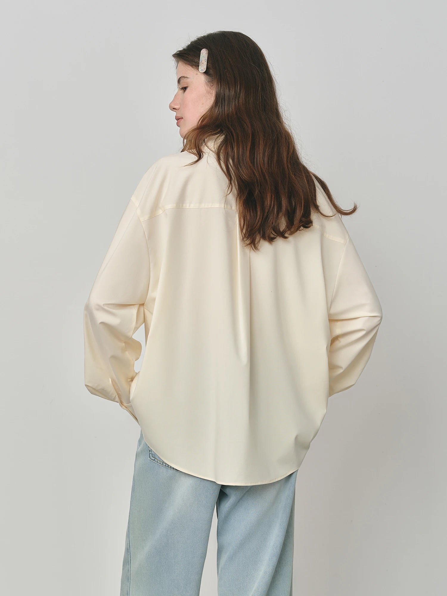 FSLE Autumn 2025 Women's French Inspired Blouse - Ruffle Trim Tie Front Loose Fit Shirt Collar Top Soft Blend Daily Wear