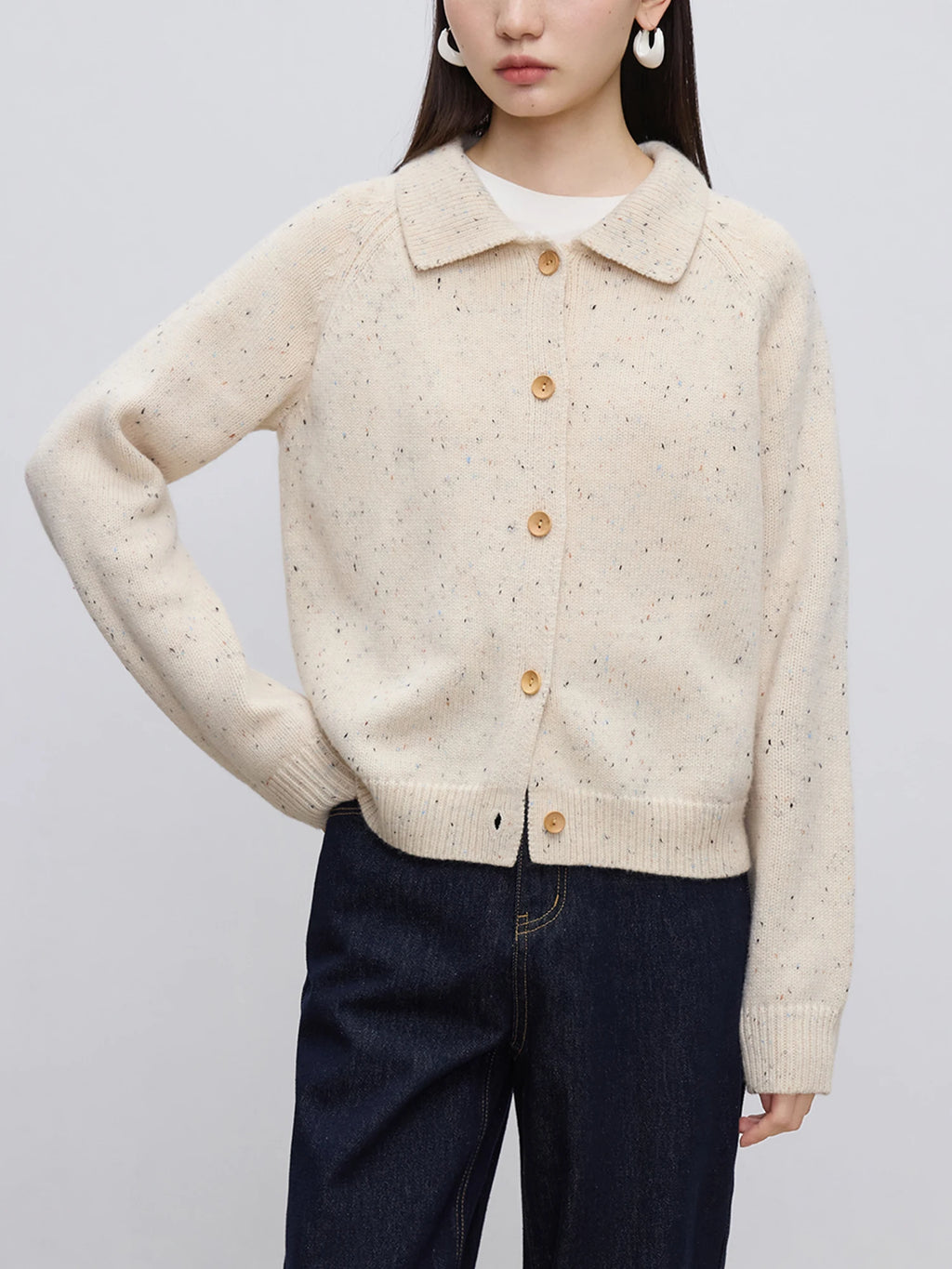 ZIQIAO Petite Size French Retro Red Cardigan Sweater for Women in Early Autumn Winter 2024 New Style of Lapel Knit Sweater Top