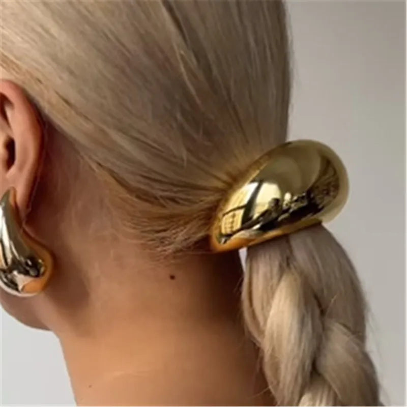 XIALUOKE Metal Smooth Elastic Hair Loop HairBands for Women Girl Unique Hair Pin Ropes Jewelry Hair Accessories Gifts