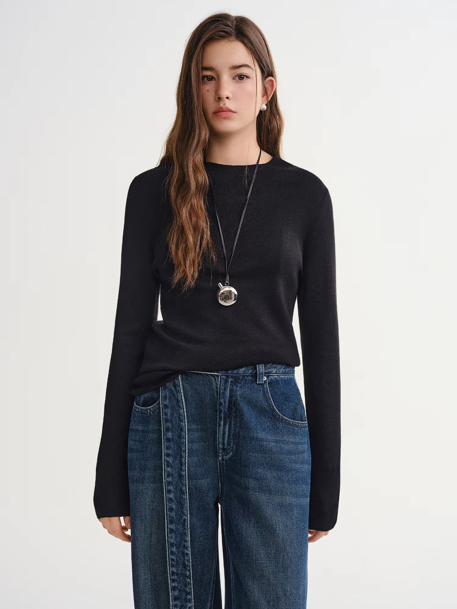 Women's Thermal Wool Blend T-Shirt 2025 Winter Warm Long Sleeve Knitted Base Layer Top Multi-Color Casual Comfortable