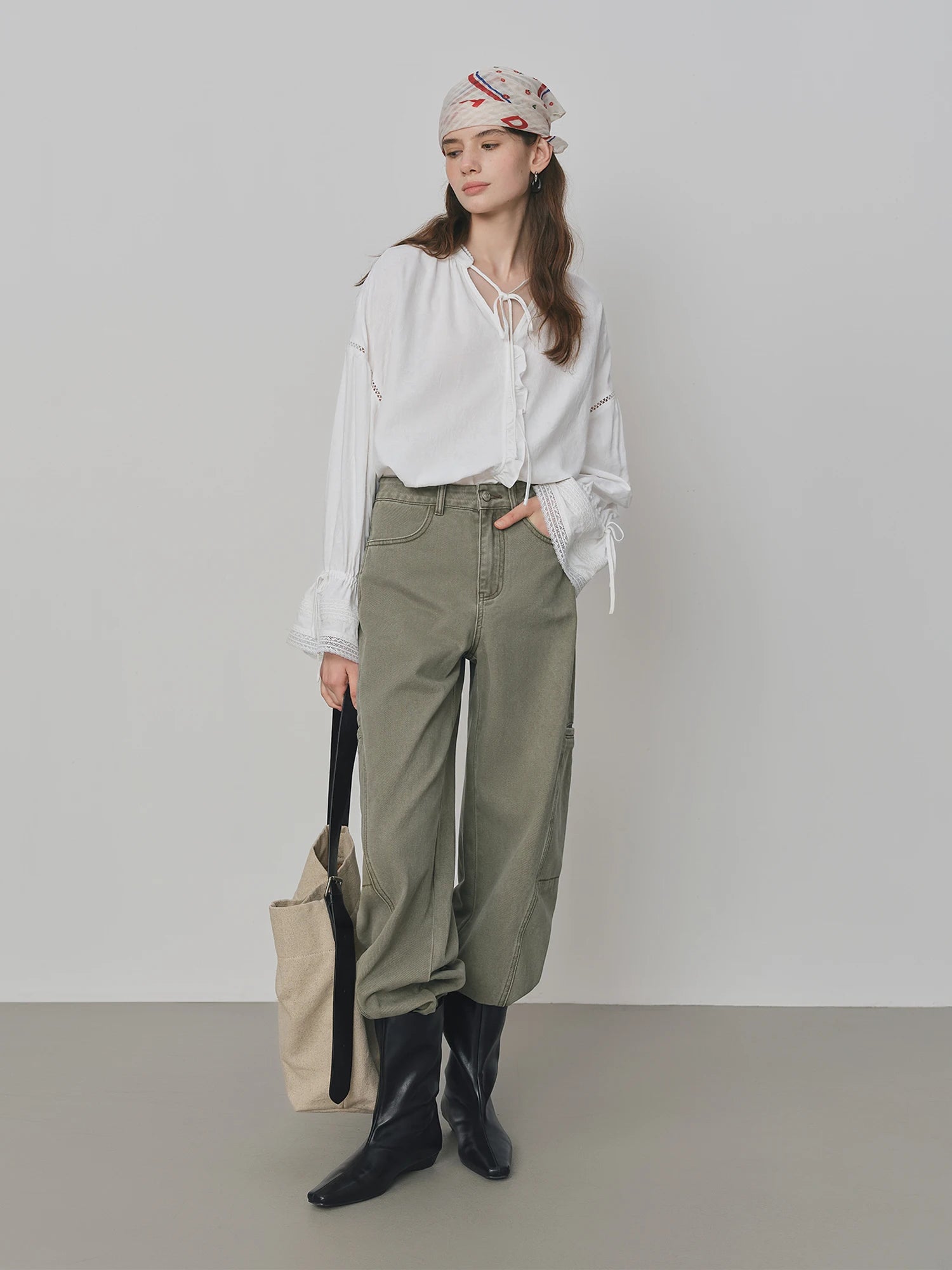FSLE High Waist Straight Slim Work Jeans Women's Autumn 2025 New Commuter Casual Pants