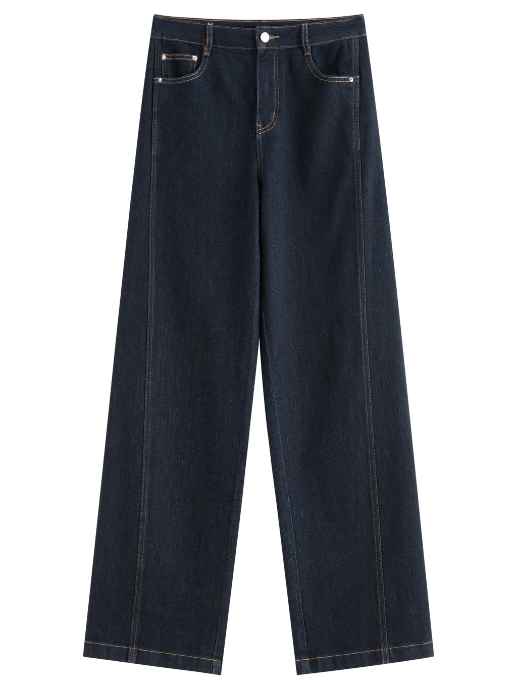 FSLE Retro Raw Denim High-waist Straight-leg Jeans Women's 2025 Early Autumn New 3D Cut Slimming Jeans