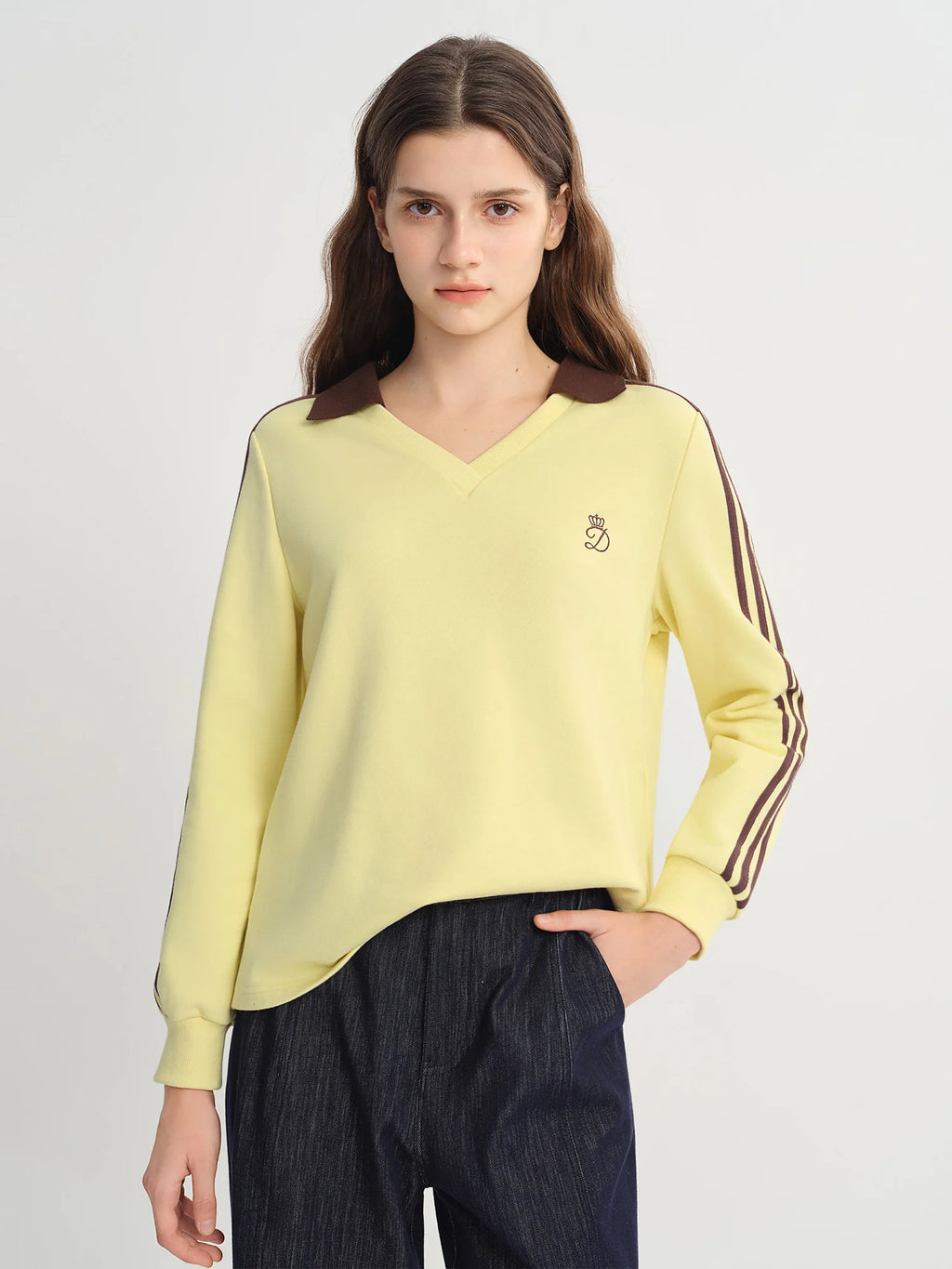 DUSHU Plus Size Women's [Banana Milk] American Retro Hoodie Spring Autumn New Arrival 2025 Casual Versatile Top Hoodies