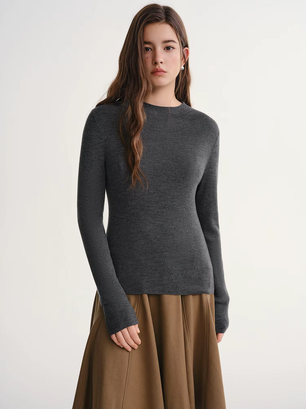 Women's Thermal Wool Blend T-Shirt 2025 Winter Warm Long Sleeve Knitted Base Layer Top Multi-Color Casual Comfortable