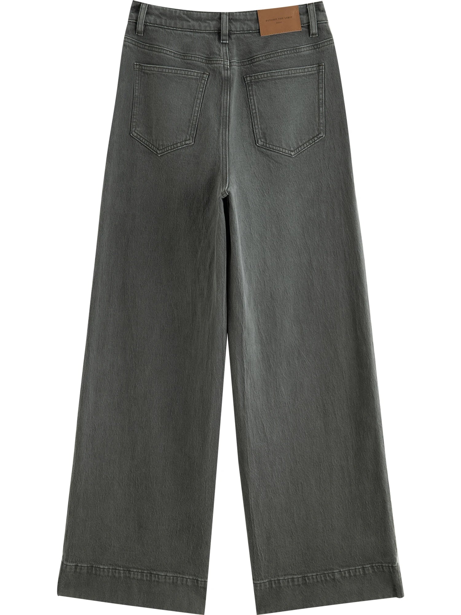 ZIQIAO Retro Custom-dyed Green Jeans for Women 2025 New Style Hip-covering Straight Pants Slim Wide-leg Long Pants