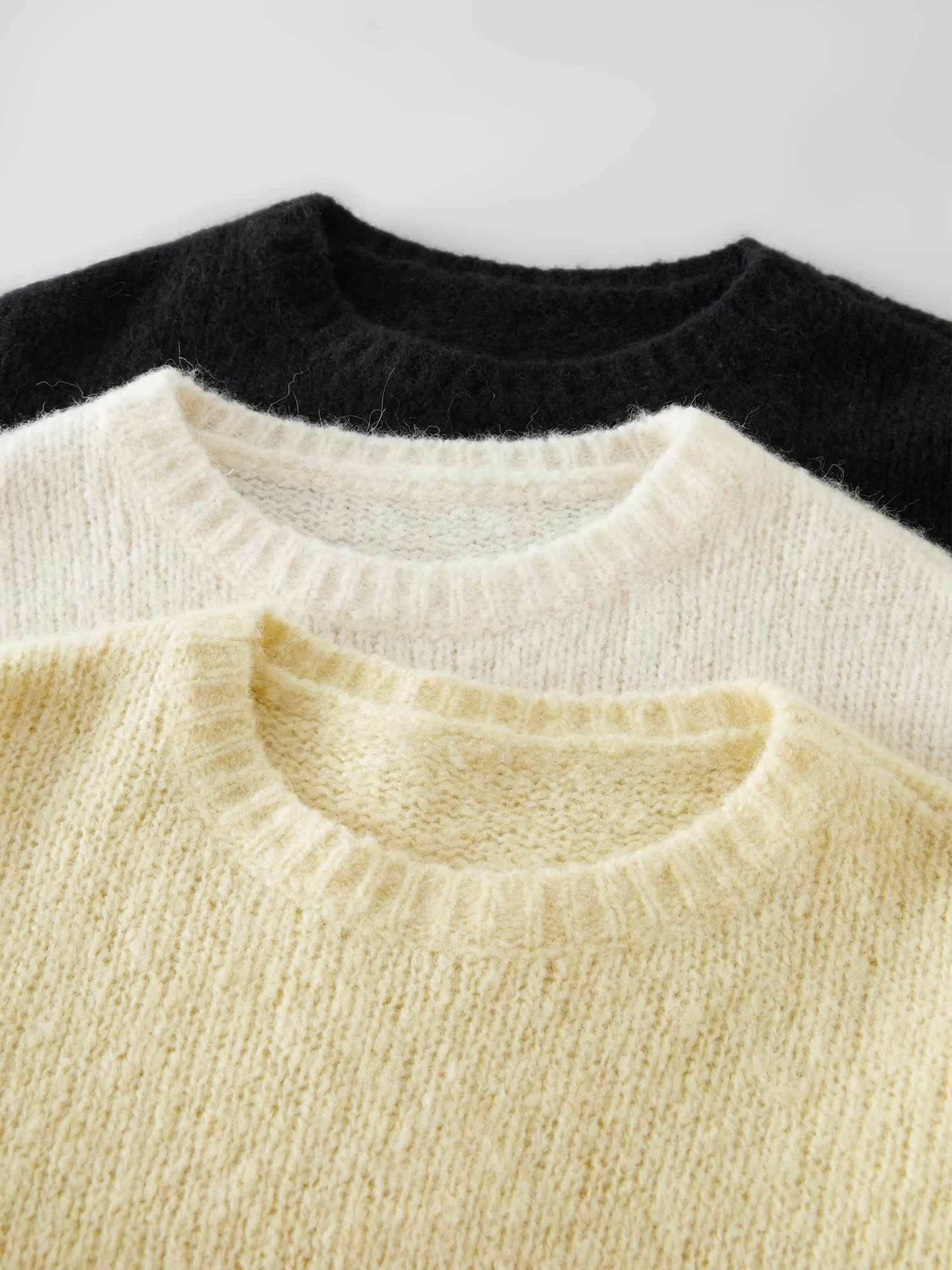 FSLE 67.1% Sheep Wool Warm Round Neck Sweater For Women Winter 2024 New Alpaca Wool 3 Colors Chic Soft Knit Pullover 24FS14179