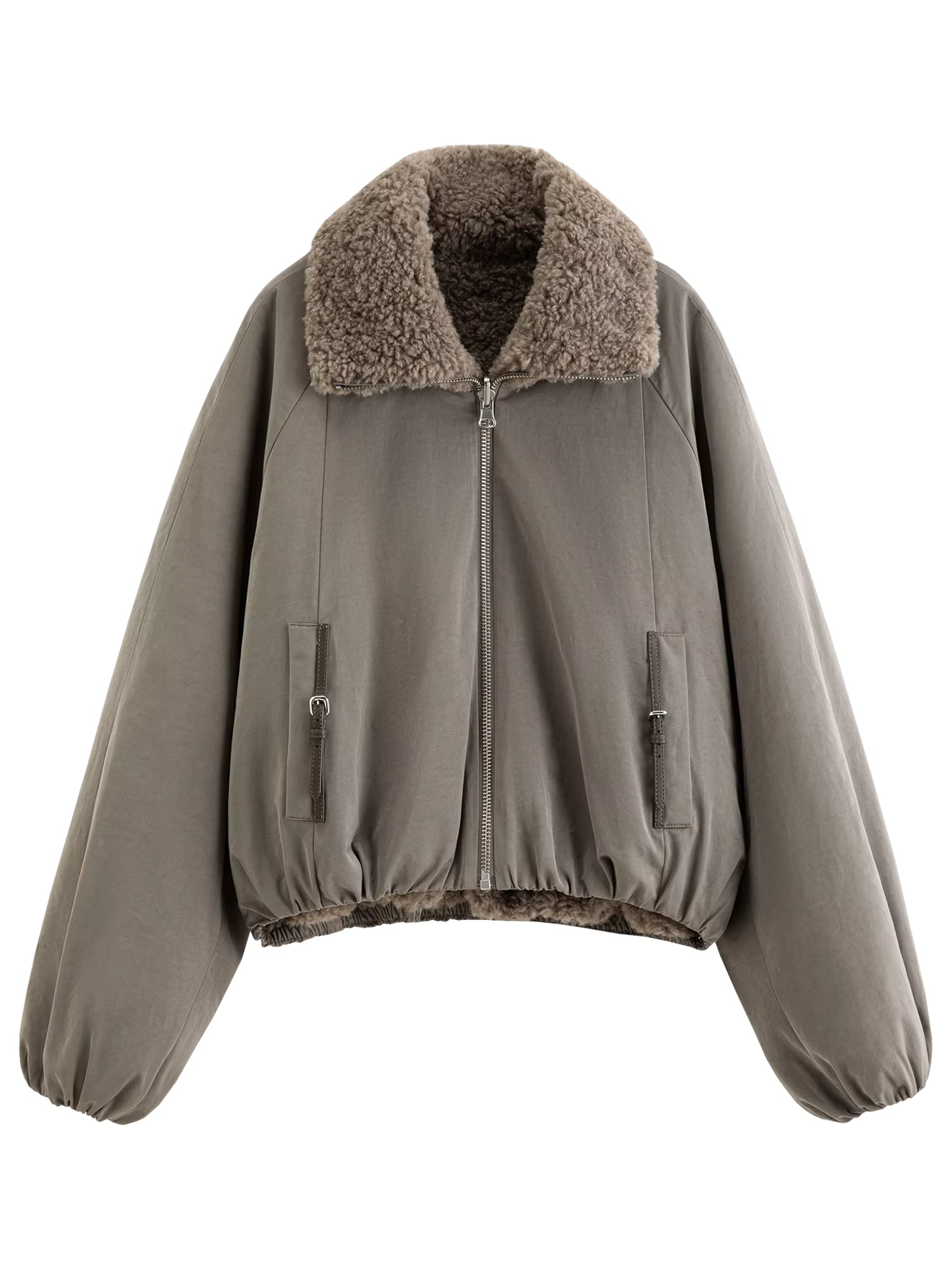 Cropped Fur Coats Women Turn Down Collar New Korean Style Loose Fit Reversible Fur Top Streetwear Chic Simple Stylish