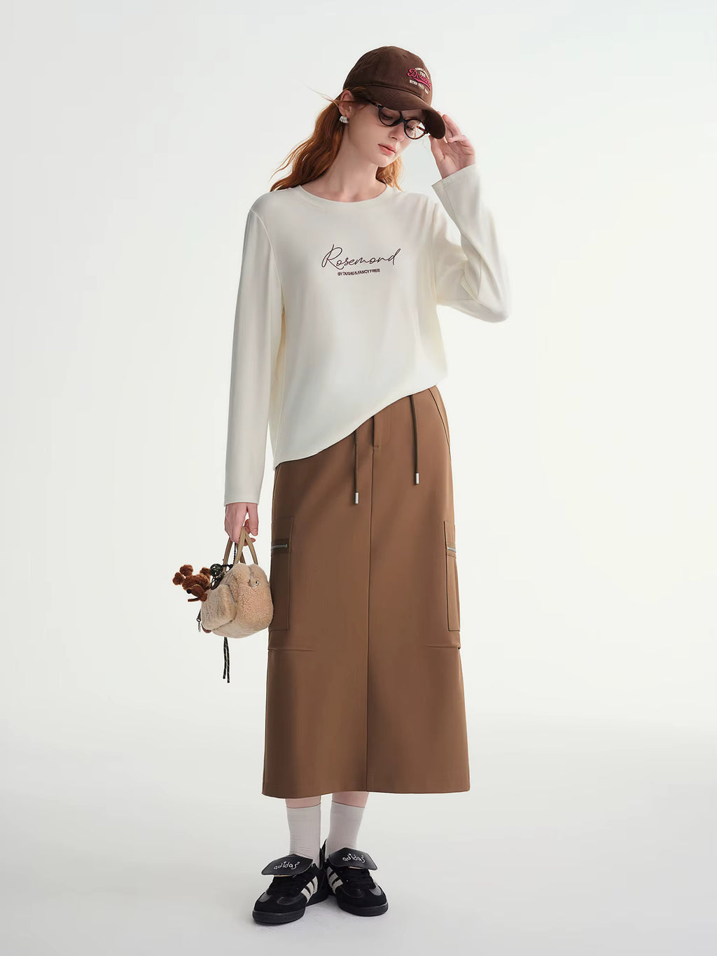 Letter Embroidery T-Shirt Women 2025 Autumn Winter Vintage American Style Long Sleeve Top Casual Streetwear Basic Tee